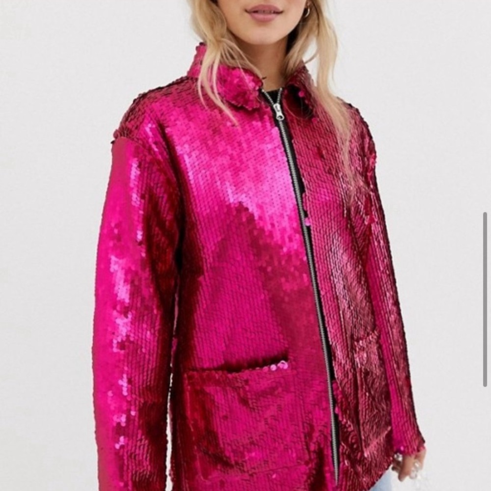 ASOS Pink Sequin Blazer